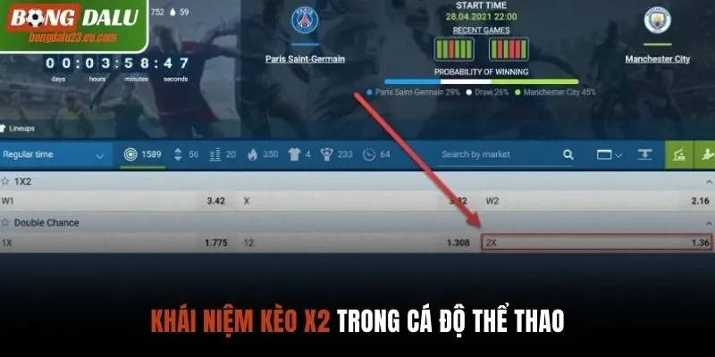 Khái niệm kèo X2 trong cá độ thể thao