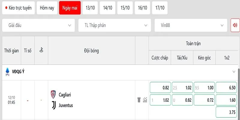 Nhận định tỷ lệ kèo cặp đấu Cagliari vs Juventus